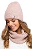 Badalona-Women' Set: Hat + Scarf, Cotton, Pink