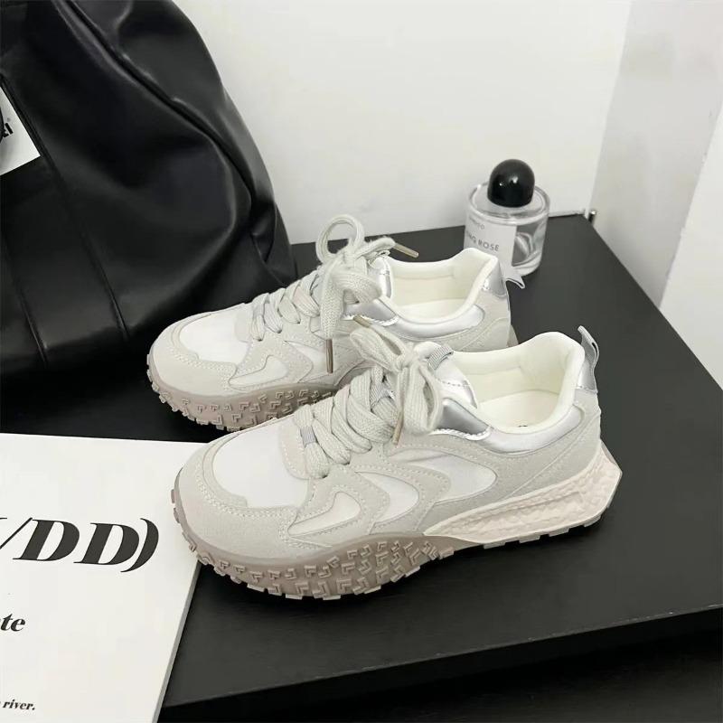 

3 Casual women s shoes sports summer breathable low-top thick-soled ivory rice flat-soled fashionable and versatile 40