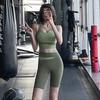 Colorblock High-Waisted Women's Sports Shorts - Summer Fitness Tight Yoga Mid-Length Pants