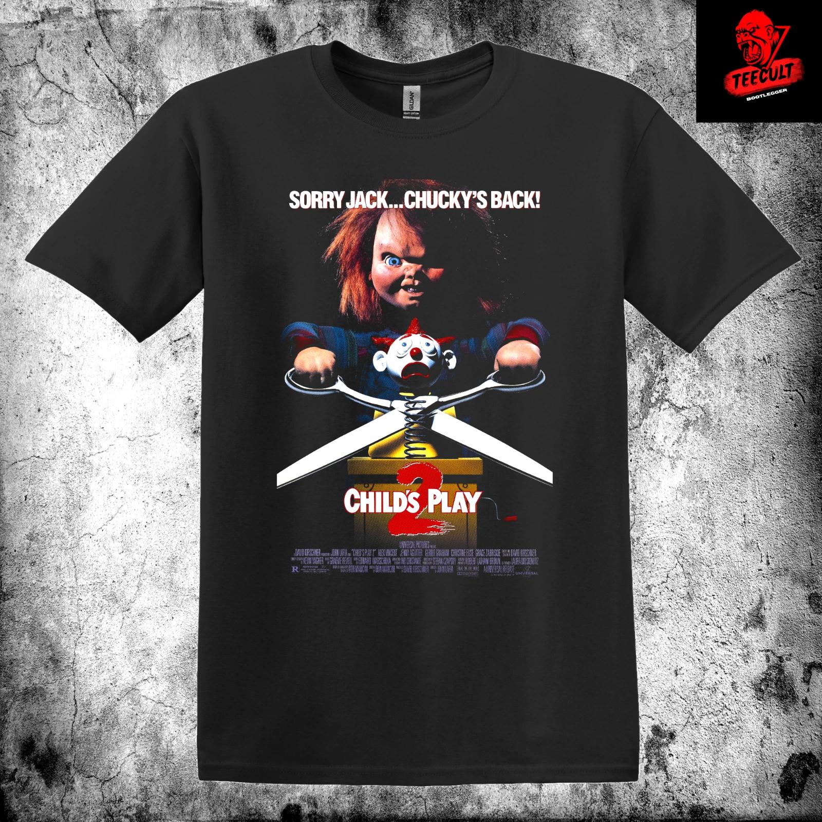 Men s and Women s T-shirts Chucky Child s Play 2 Cult Horror Movie Unisex Heavy Cotton XXL