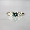 Emerald Zircon Diamond Alloy Engagement Ring