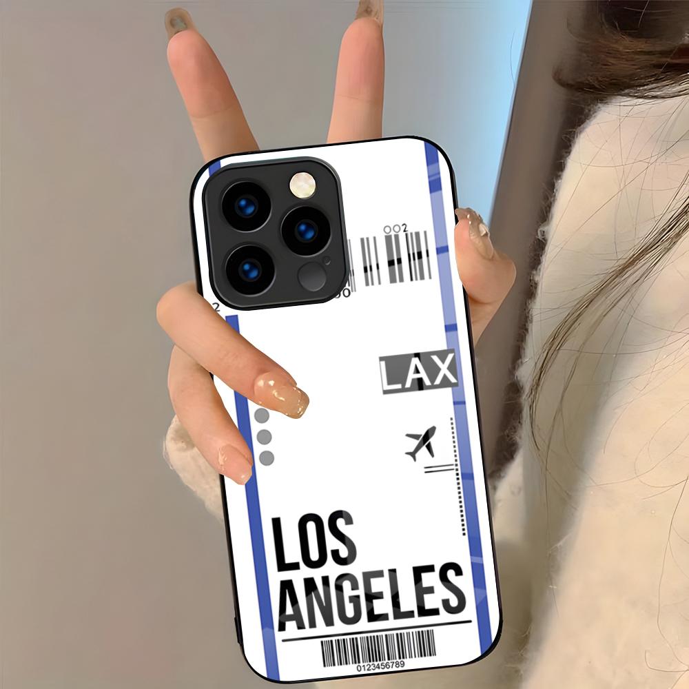 Plane Fight Ticket Phone Case For IPhone 17 Pro Max 16 15 14 Pro Max 13 11 Plus Glass Cover