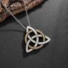 Retro Punk Two Color Celtic Knot Amulet Pendant Necklace for Men Women Fashion Hip Hop Lucky Irish Jewelry