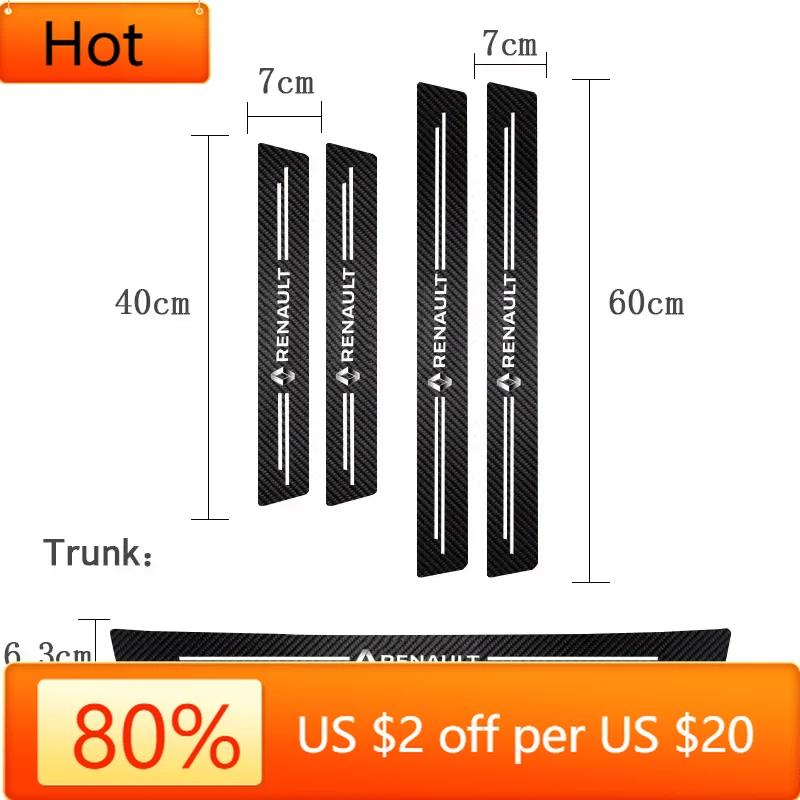 Interior Stickers For Renault Clio Captur Trafic Scenic 2 Megane 2 3 4  Renault  Car Threshold Strip Anti Stepping Leather Prote