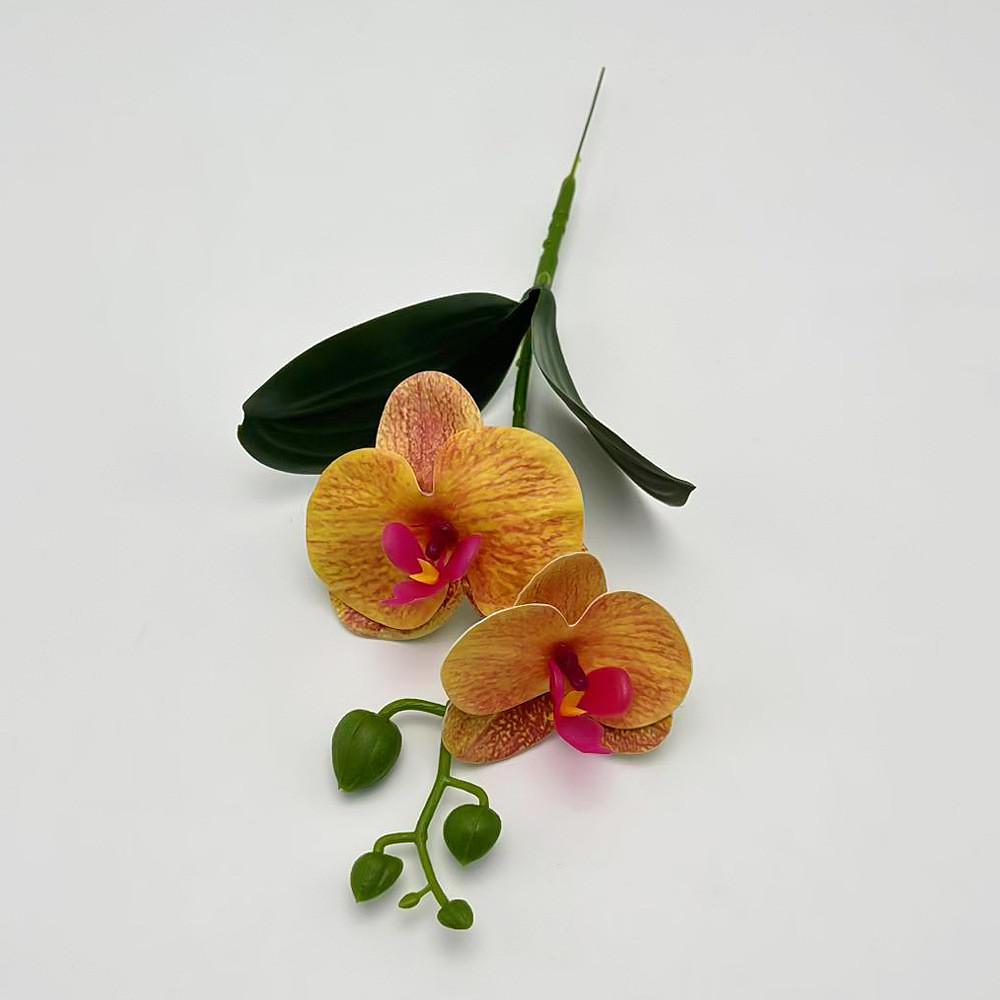 

Orchid Butterfly With Realistic Leaves For Wedding And Event Settings Orange Yellow