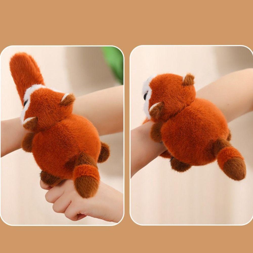 Turn into Highland dog Slap Bracelet Series Simulation Raccoon Plush Wrist Band  Birthday Gift
