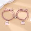 Halloween 2 Stück/Set Geist geflochtenes Armband für Liebende Fernbeziehung Herz Magnet Partnerarmbänder Freundschaft Modeschmuck Geschenk