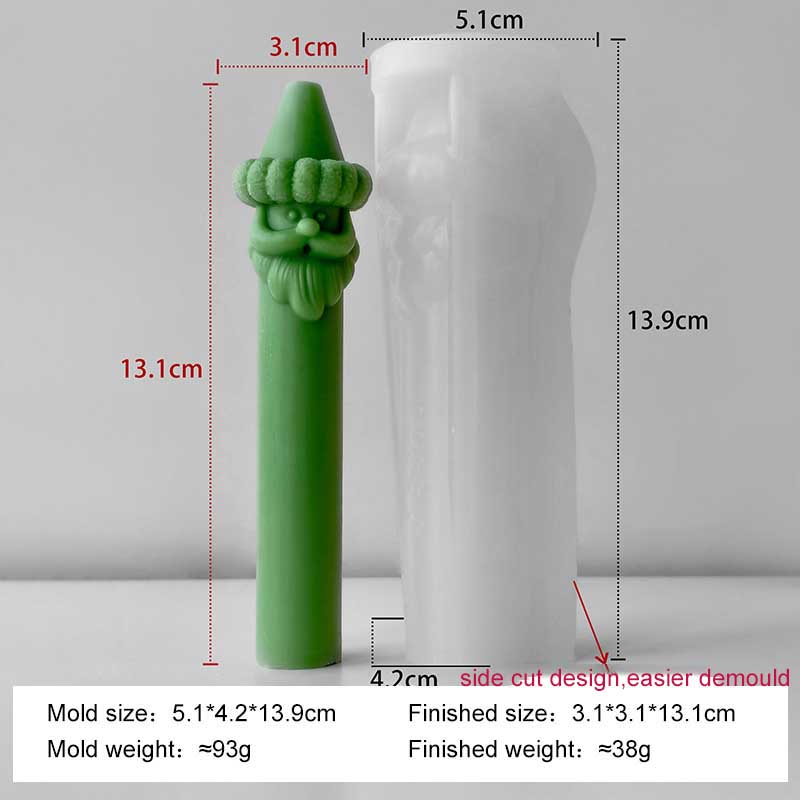 

Christmas Candle Making Supplies Santa Claus Long Pole Candle Silicone Mold Handmade Aroma Candle Mould Christmas Decoration