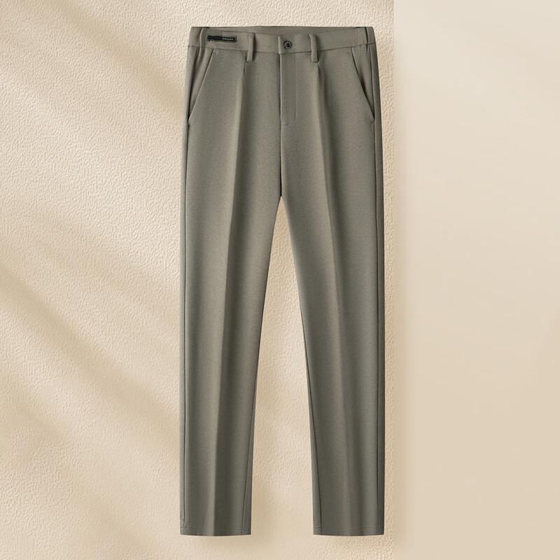 MONTAGUT Men's Wool Blend Straight Fit Trousers