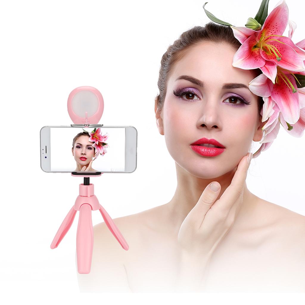 Składana lampa do naświetlania urody do transmisji na żywo na telefon komórkowy ze statywem i uchwytem na telefon