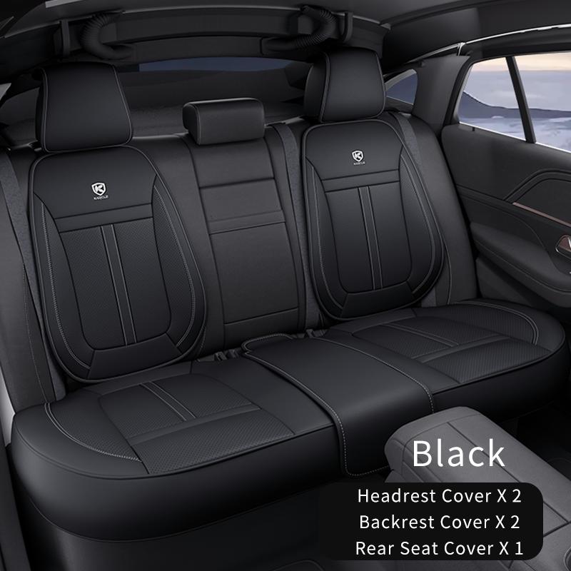 PU Leather Car Seat Covers Full Set Breathable Hole Front Seat Cushion Adjustable Back Seat Protector Waterproof Car Accessory