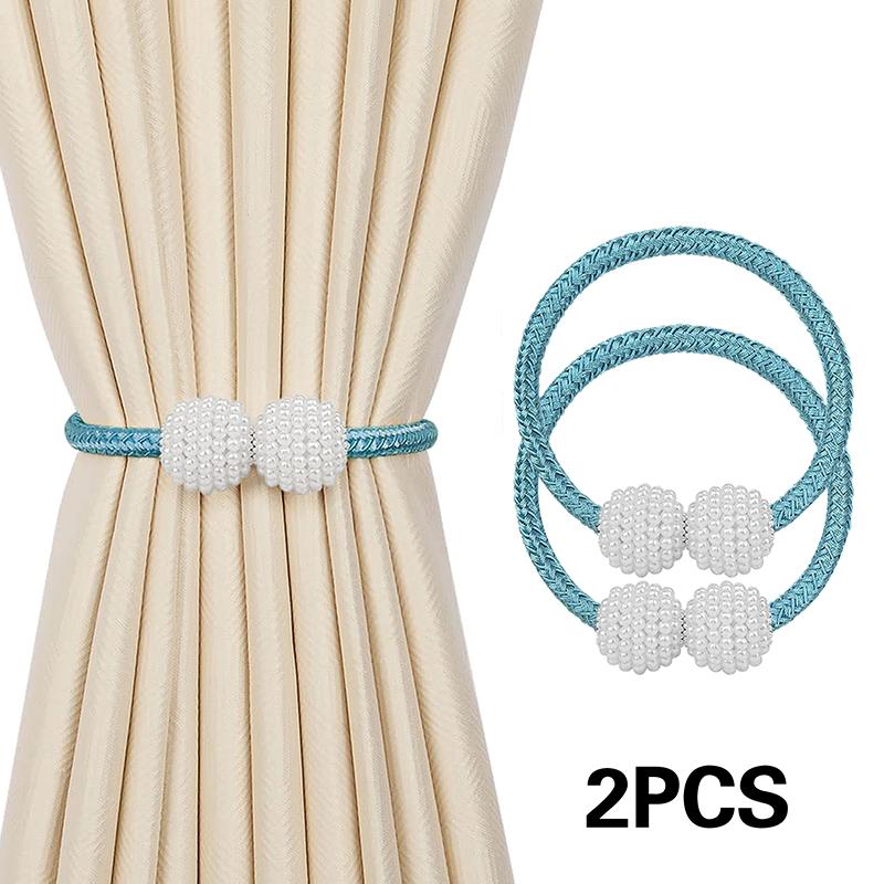 2 adet inci manyetik perde klipsi perde tutucular geri kravat toka klipleri asılı top toka kravat arka perde dekor aksesuarları