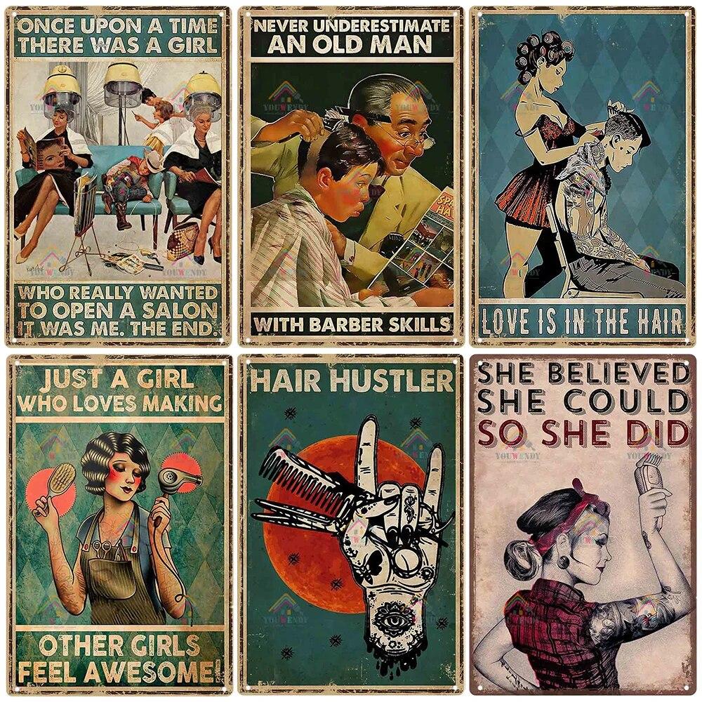 Vintage Hair Stylist Metal Tin Sign Hairdresser Metal Poster For Barber Shop  Beauty Salon Home Coffee Wall Decor Metal Plaque – buy the best products in  the Ayzeze online store, image size:1000x1000