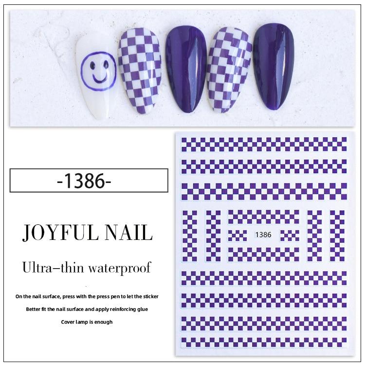Nail Art Sticker Uniform Plaid Decoration Small Pattern Adhesive Nail Art Sticker Plaid Nail Sticker