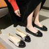 Spring New Korean Style Fashion Round Toe Flat Casual Plus Size Women's Shallow Cut Bow Single Shoes