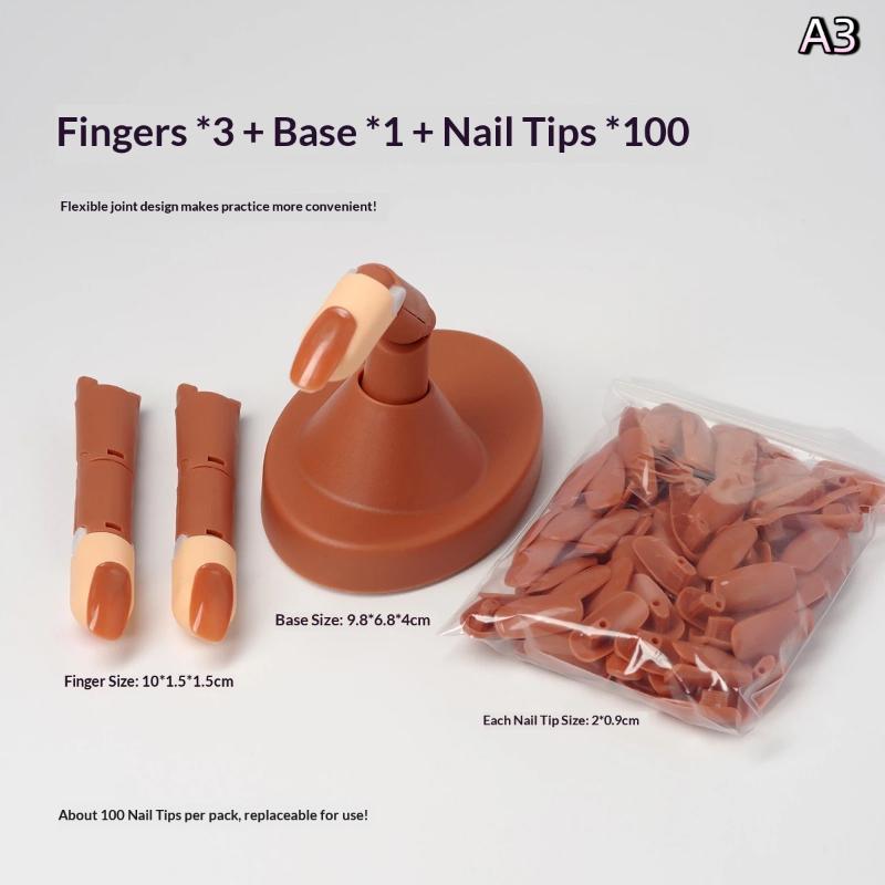 

Съемный набор для начинающих тренировочных накладных ногтей Механическая тренировочная рука с подвижными пальцами С основой Практика маникюра A3