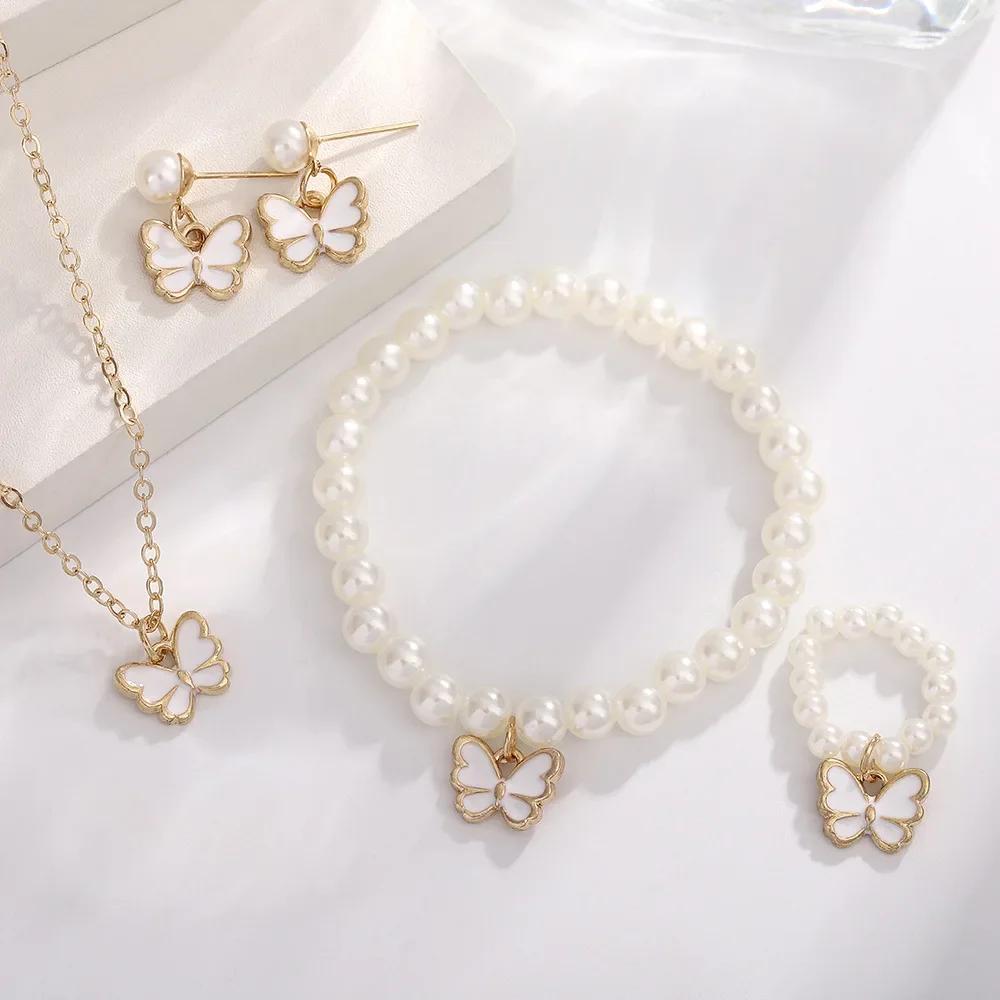 Set Butterfly Bracelet Necklace Sets For Women Simple Girls Sweet Charm Trend Minimalism Jewelry Birthday Gift