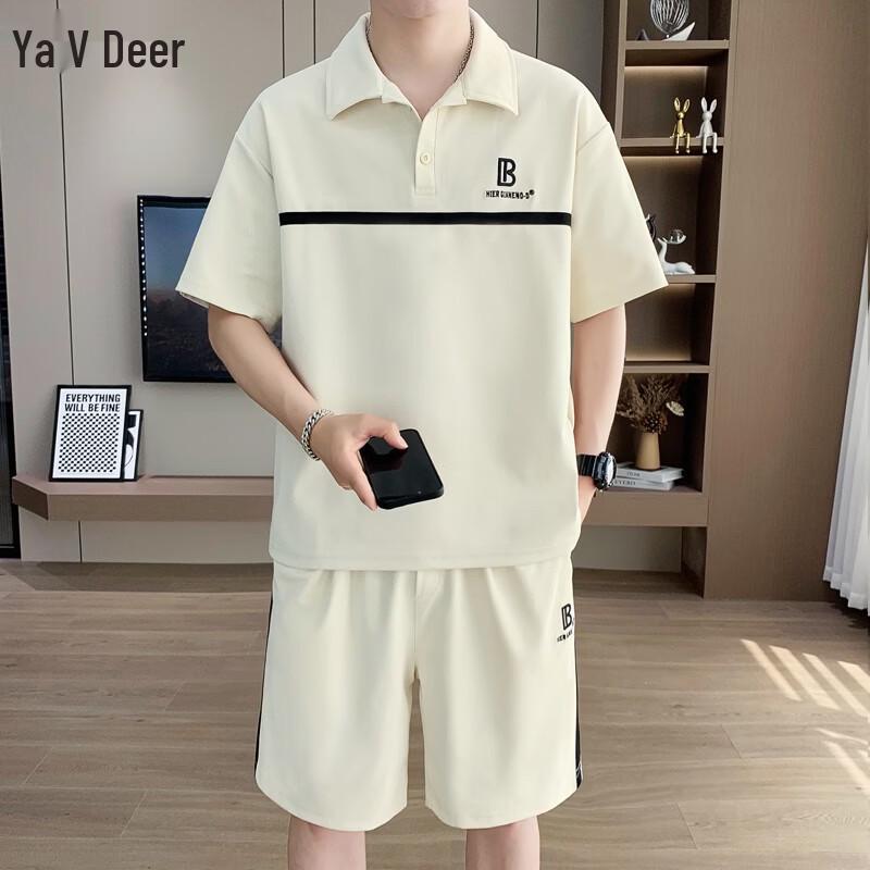 Yalu Men's Cool-Feel Polo Shirt & Shorts Set