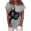 Summer Cat 3D Print T-Shirts Women's Casual Round-Neck Short Sleeve T Shirt Harajuku Tees Y2k Tops Female Streetwear Clothing
