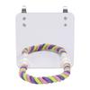 Bird Mirror with Perch Colorful Cotton Bird Rope Perch Parrot Chew Toy for Bird Cage Accessories