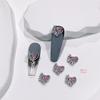 Heart Chain Tassel Alloy Nail Art Jewelry Stickers with Zircon Accents
