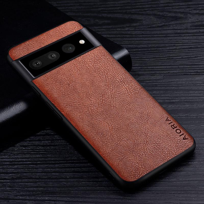 Leather Case for Google Pixel 7 6 Pro Business Style Premium Retro Litchi Pattern Protective Back Cover for Pixel 7A 6A Case