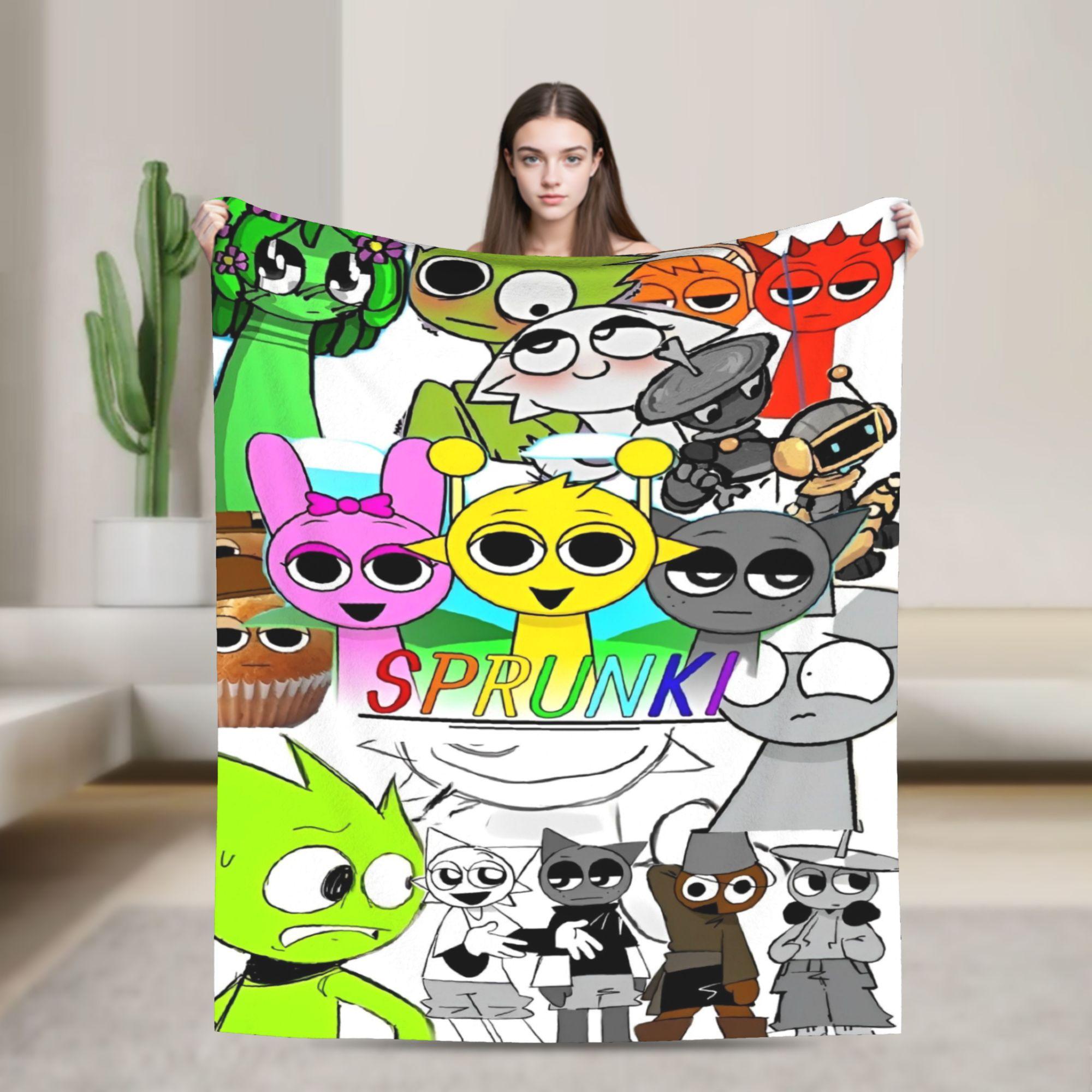 

Sprunki Characters Game Fleece Blankets Novelty Throw Blankets for Home 125*100cm Bedspreads 75x100cm 30x40in
