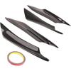 Frontstoßstangenlippe Splitter, Finnen-Canards Karosseriespoiler-Kit, 4 Stück Universeller Auto-Karosseriespoiler Frontstoßstangenlippe Splitter Finnen Zierleiste (Schwarz unlackiert)