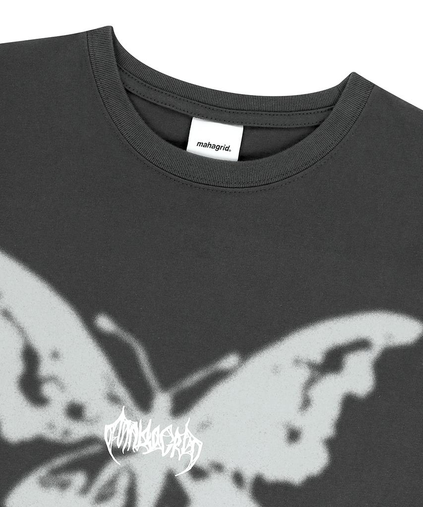 MAHAGRID Butterfly Goth Tee Charcoal(Mg2Emmt538A)