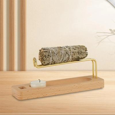 Portaincenso in Legno Naturale per Bastoncini di Palo Santo & Salvia Porta Salvia a Lunga Durata per Meditazione Spirituale