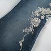 Plant Printed Embroidery Y2K Flare Jeans Women Vintage Skinny Boot Cut Trousers Fashion Street 2000s Denim Pants Fall