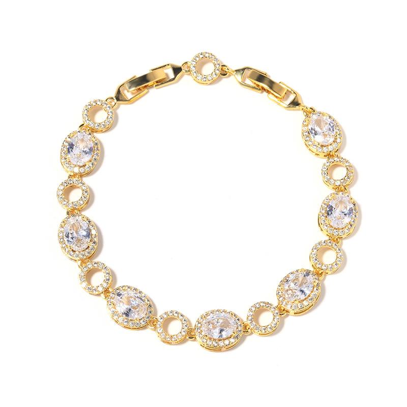Popular Jewelry Accessories Color Zircon Jewelry Bracelet Brass Electroplated Platinum Jewelry