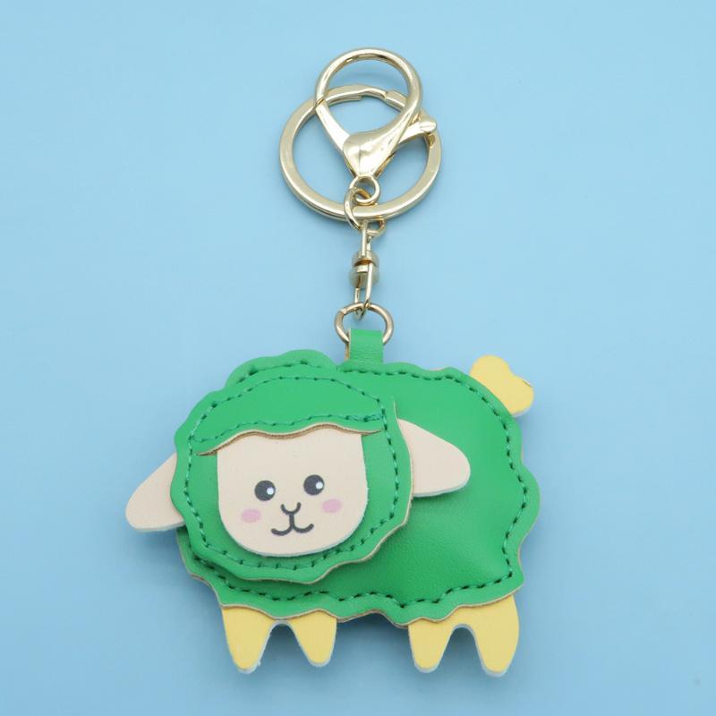 1Pcs Cute Cartoon Sheep Hanging Ornament 2027 Year Of The Sheep Pu Leather Pendant For Key Accessory Holiday Party Favor