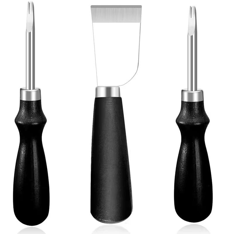 

Fenrry Leather Edge Beveler Нож для резки кожи Edge Beveler Cutting Beveling Leather Work Tools with Wooden Handle