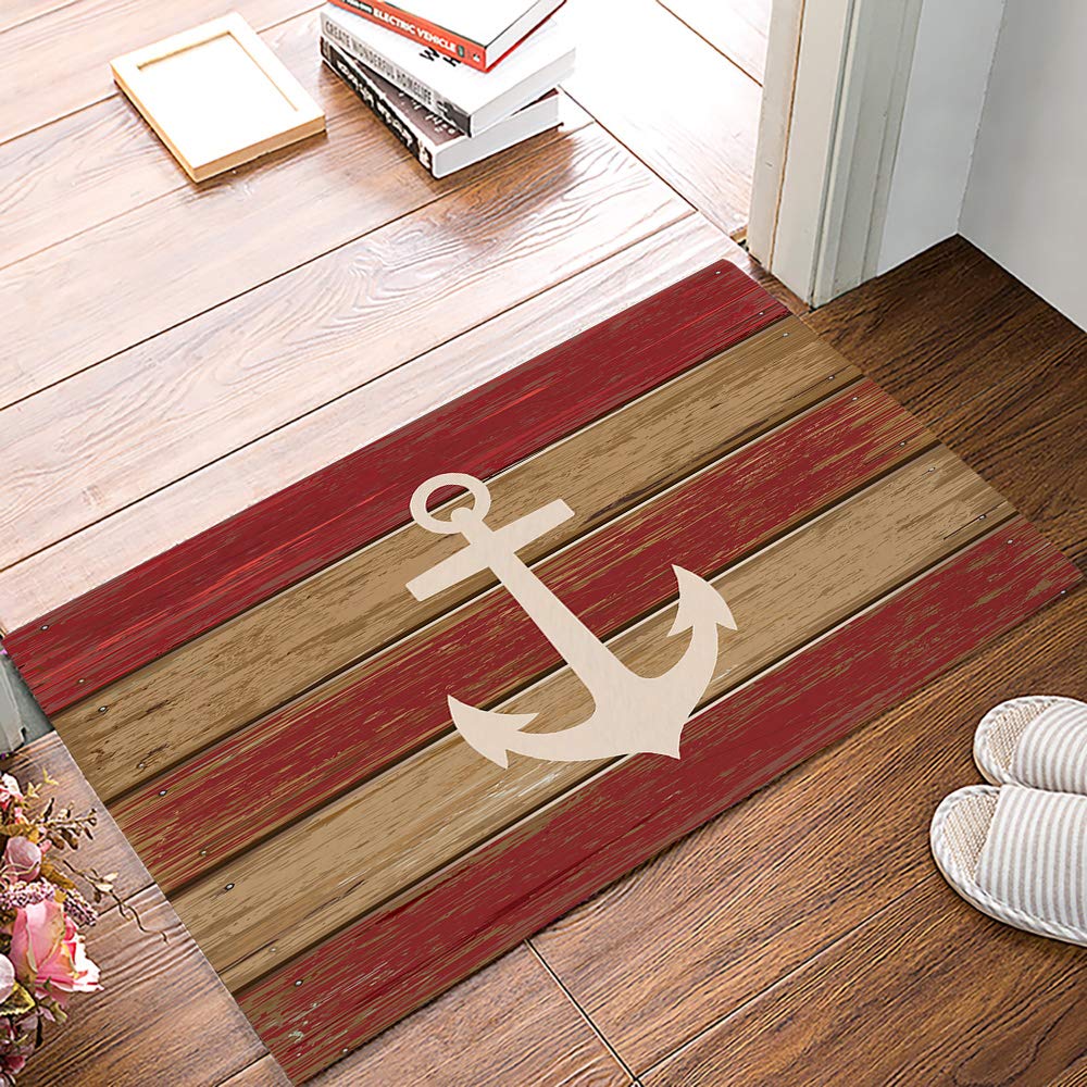 Nautical Decor Carpet Anchor Decor Living Room Rugs Kids Room Decor Sea Adventure Accent Rug Summer Holiday Indoor Floor Mat