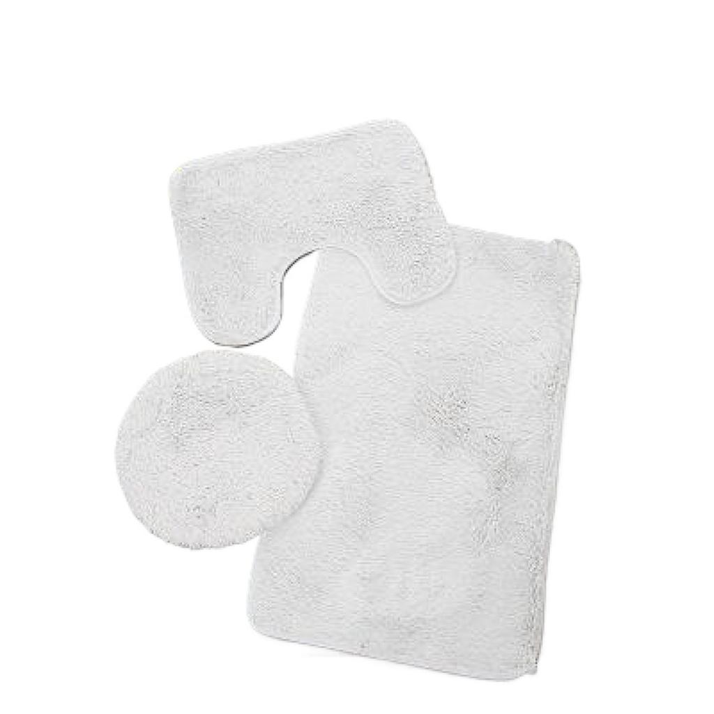 Badezimmermatten, konturierte Bodenmatten und Badezimmerabdeckungen mit Gummirücken, 3-teiliges Set, massiv