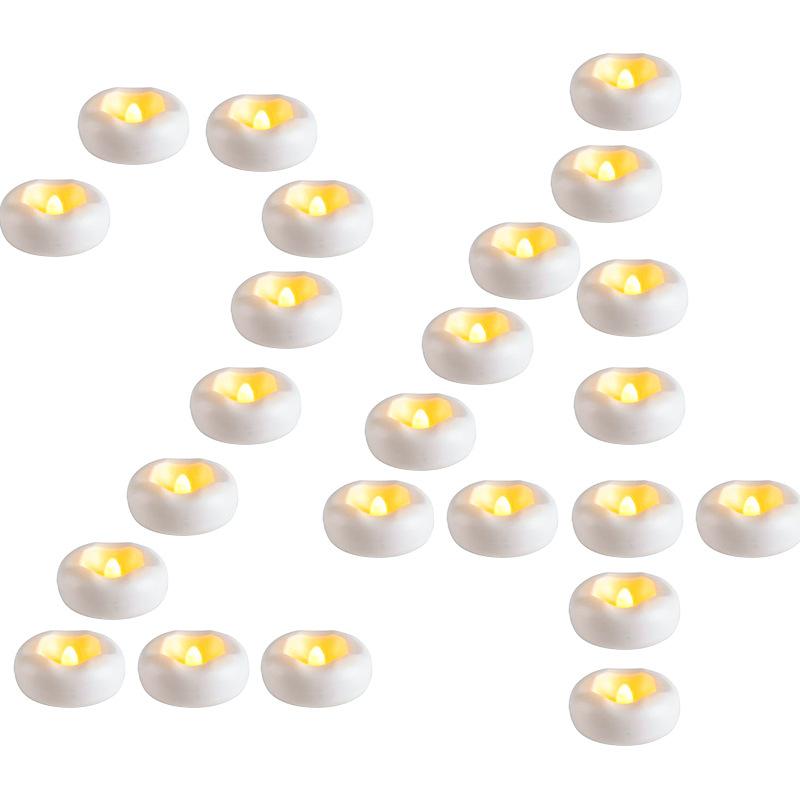 24pcs Water Activated 2 Inch Floating LED Candles 200-Hour Flameless Light For Pool, Home Festival Wedding Decorations
