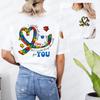 Autism Awareness T-shirts Women Neurodiversity Tee Shirts Autism Mama Teacher T-shirts ADHD Clothes Fashion Casual Clothing