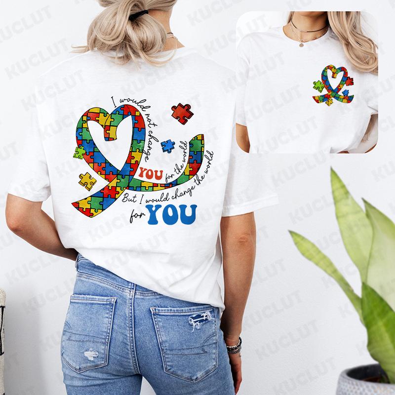 Autism Awareness T-shirts Women Neurodiversity Tee Shirts Autism Mama Teacher T-shirts ADHD Clothes Fashion Casual Clothing