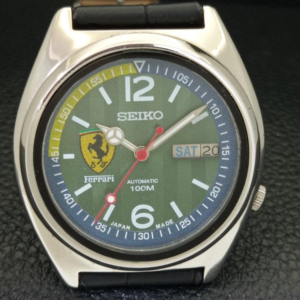 JAPAN VINTAGE SEIKO AUTOMATIC MENS FERRARI DIAL WATCH A700458-5 R203-a700458