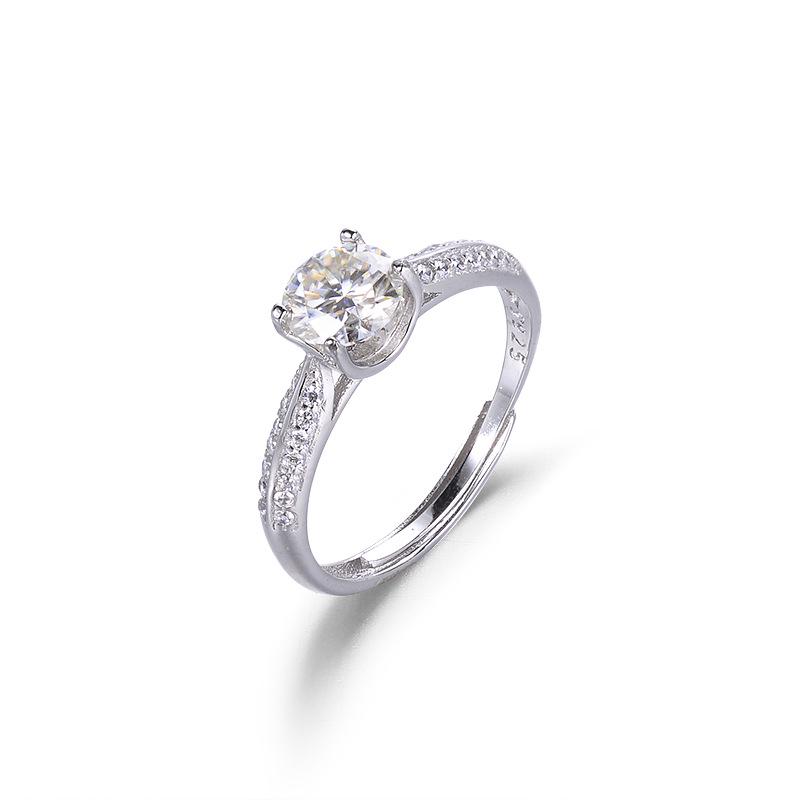 S925 Sterling Silver Moissanite Ring: 1 Carat Women's Proposal & Wedding Jewelry