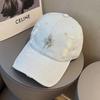 Vintage Denim Baseball Cap For Women Men With Embellished Water Drip Stars Stylish Sun Hat