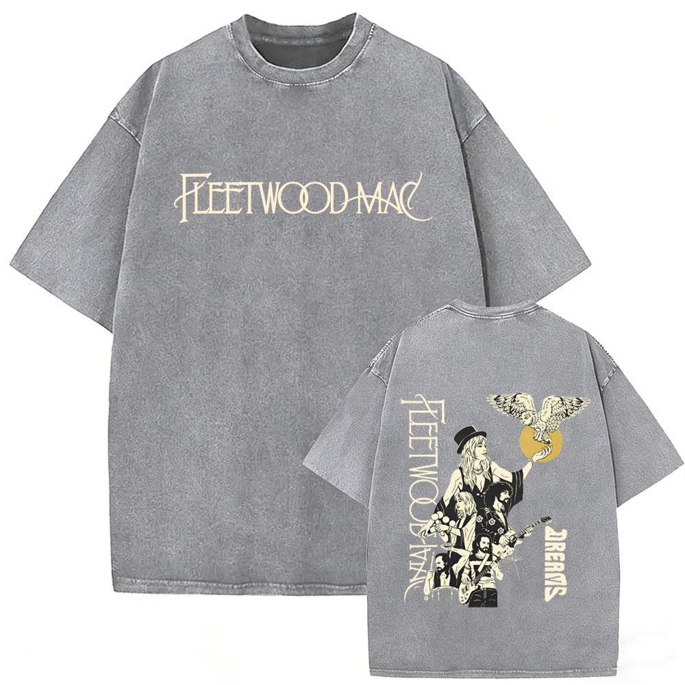 Washed Vintage Rock Band Fleetwood Mac Graphic T-shirt Stevie Nicks T Shirt Rumours T Shirts Men Women Gothic Oversized T-shirts