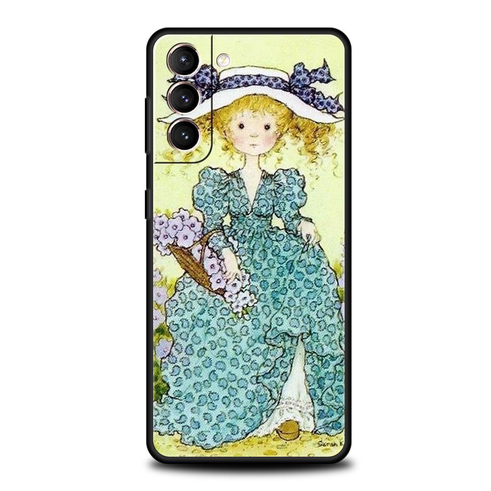 Phone Case for Samsung Galaxy S25/S24/S23/S22/S20/S21/FE/Ultra/S10/S10E/S9/Plus/5G Soft TPU Cover Shell Sarah Kay Girls Cute Bag