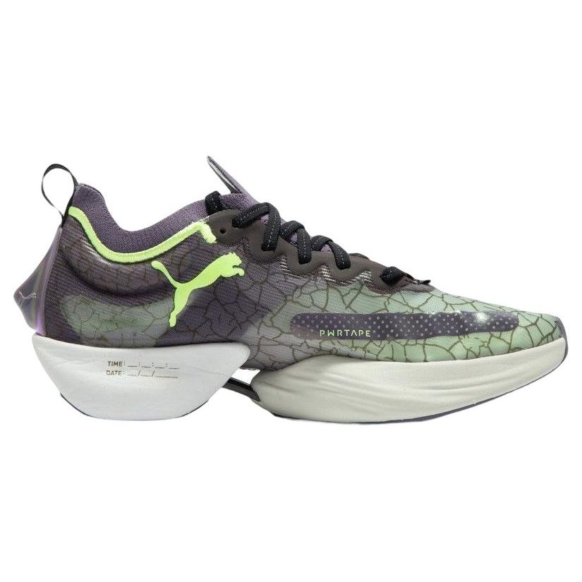 Puma Fast-R Nitro Elite Racing Sports Fabric Slip-Resistant Durable Low-Top Marathon Running Shoes Men Sneaker Gray Green Purple 377946-02