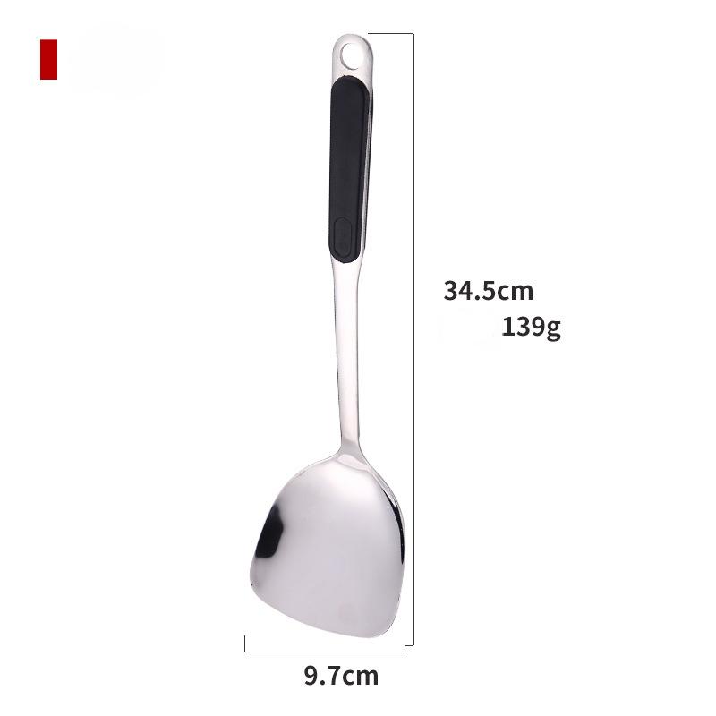 

HANYANG Лопатка для жарки из нержавеющей стали, ложка для супа, большая воронка, кухонная утварь, кухонная лопатка с защитой от ожогов, ложка для супа