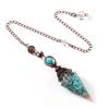 Antique Silver Seven Chakra Crystal Resin Pendulum with Semi-Precious Chips Pendant