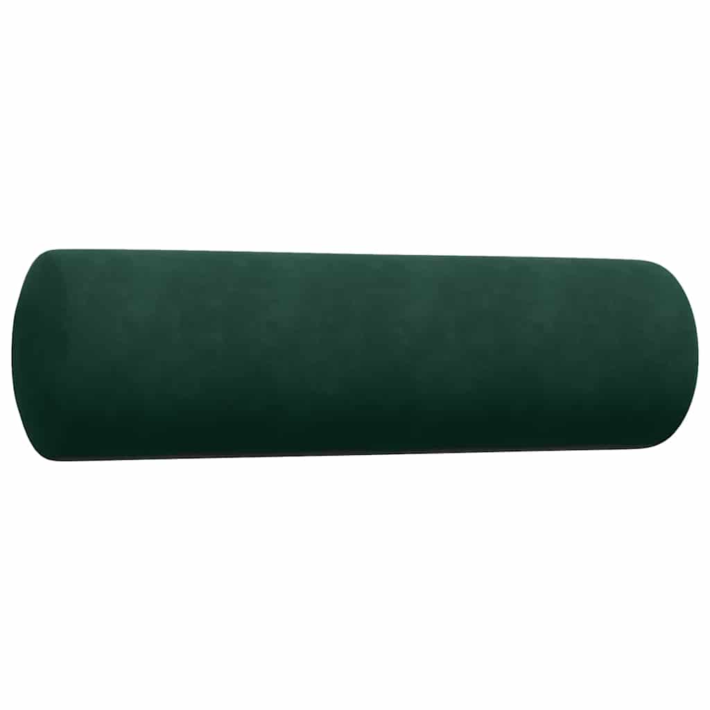3 Piece Sofa Set with Cushions and Neck Rolls Dark Green Velvet