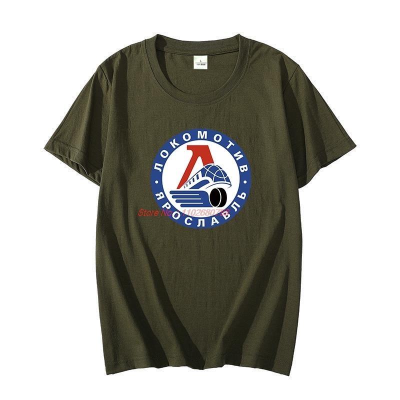 Lokomotiv Yaroslavl Ice Hockey Cotton Graphic Tshirt Russian Moscow Athletic Oneck Short Sleeve For Unisex