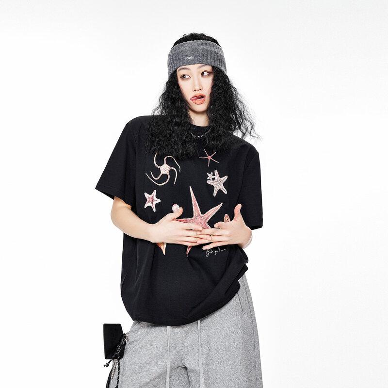 ICH MODE Women s Starfish Print Cool-Dry T-Shirt S